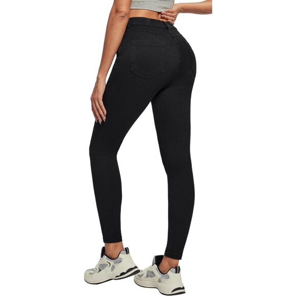 Women High Waisted Skinny Jeans Tummy Control Stretchy Jeggings Pockets